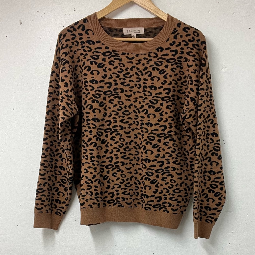 Philosophy Republic Clothing Leopard Print Sweater – Size L